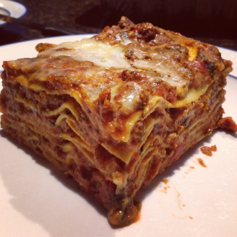 The glorious inside view of the lasagna