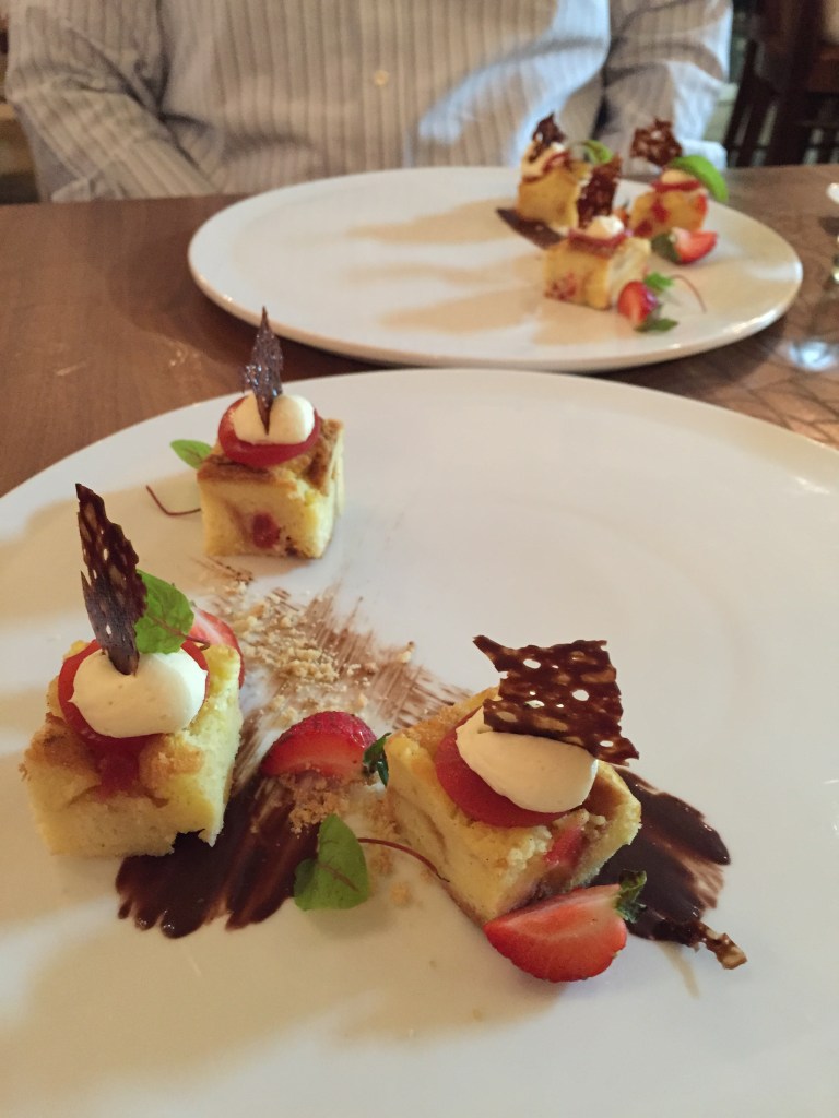 Strawberry bread pudding